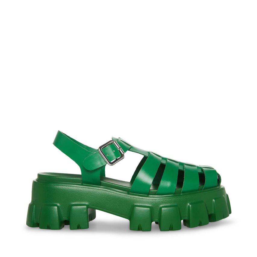 Green Steve Madden Echo Women\'s Platform Sandals | PH 8539OMD